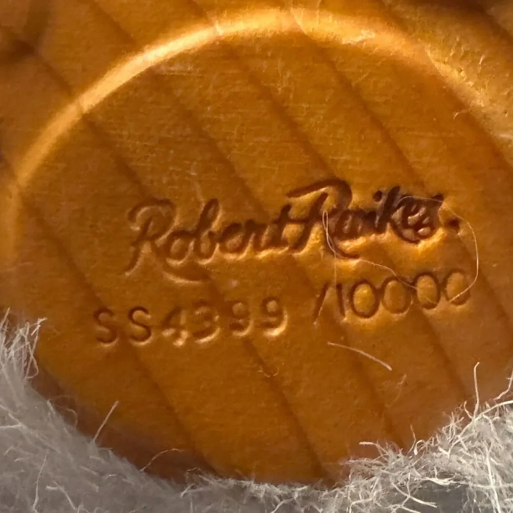 Robert Raikes 1988 Teddy Bear Trio Jason Jenny Sally Wooden Face Signed